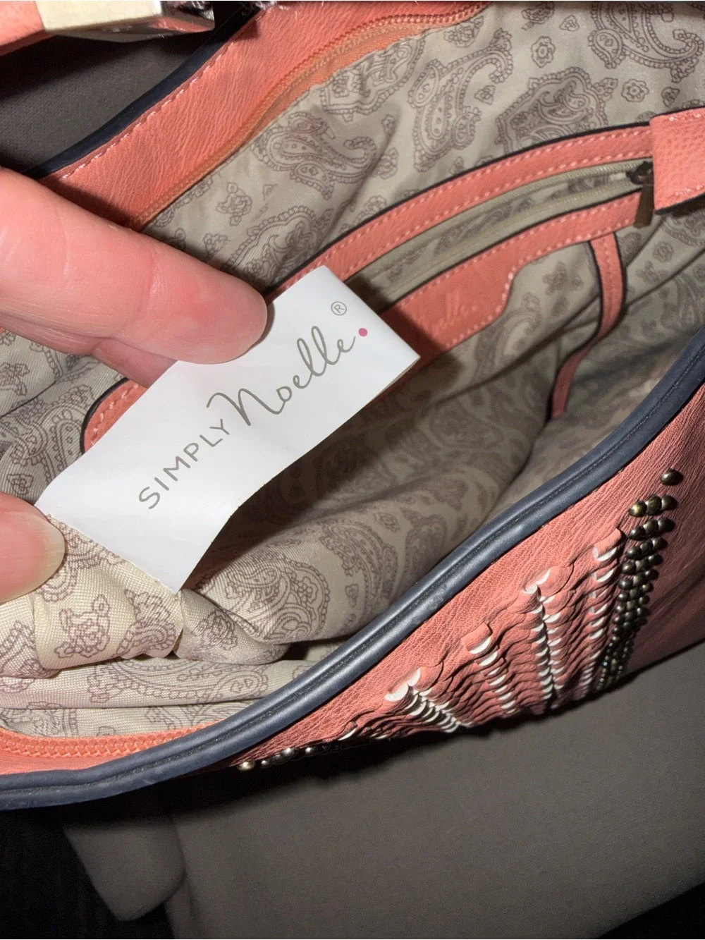 Simply Noelle Coral Studded Shoulder Bag